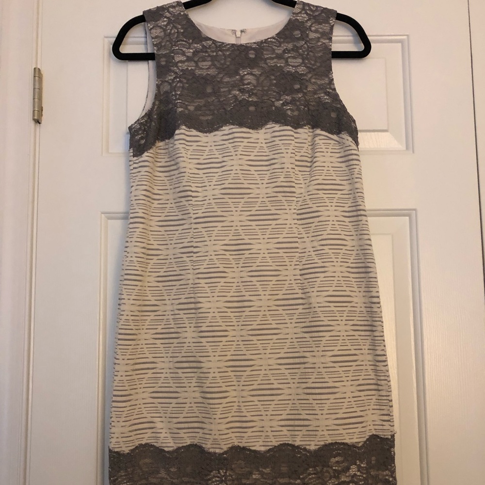 Fabulous gray and white Ann Taylor LOFT  dress